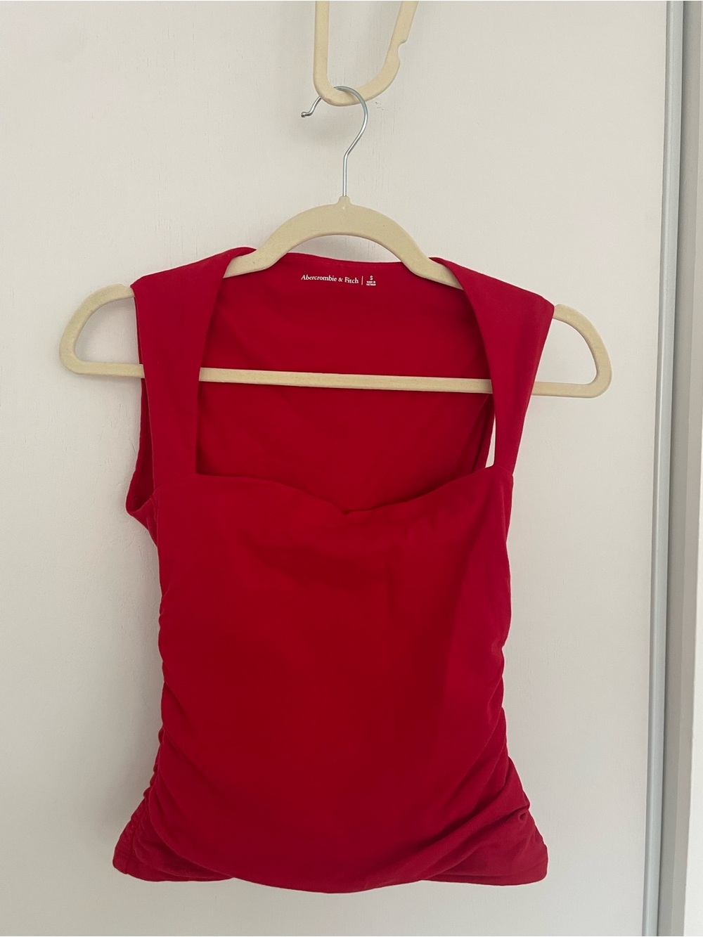 Abercrombie & Fitch Vibrant Red Square-Neck Tank Top